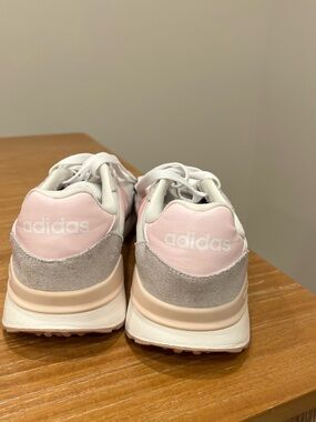 adidas Kids Pink and Gray Retro Runner Sneakers